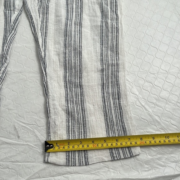 Free People Semi Sweet paper bag waist pants in Ivory Combo white navy - Picture 7 of 8